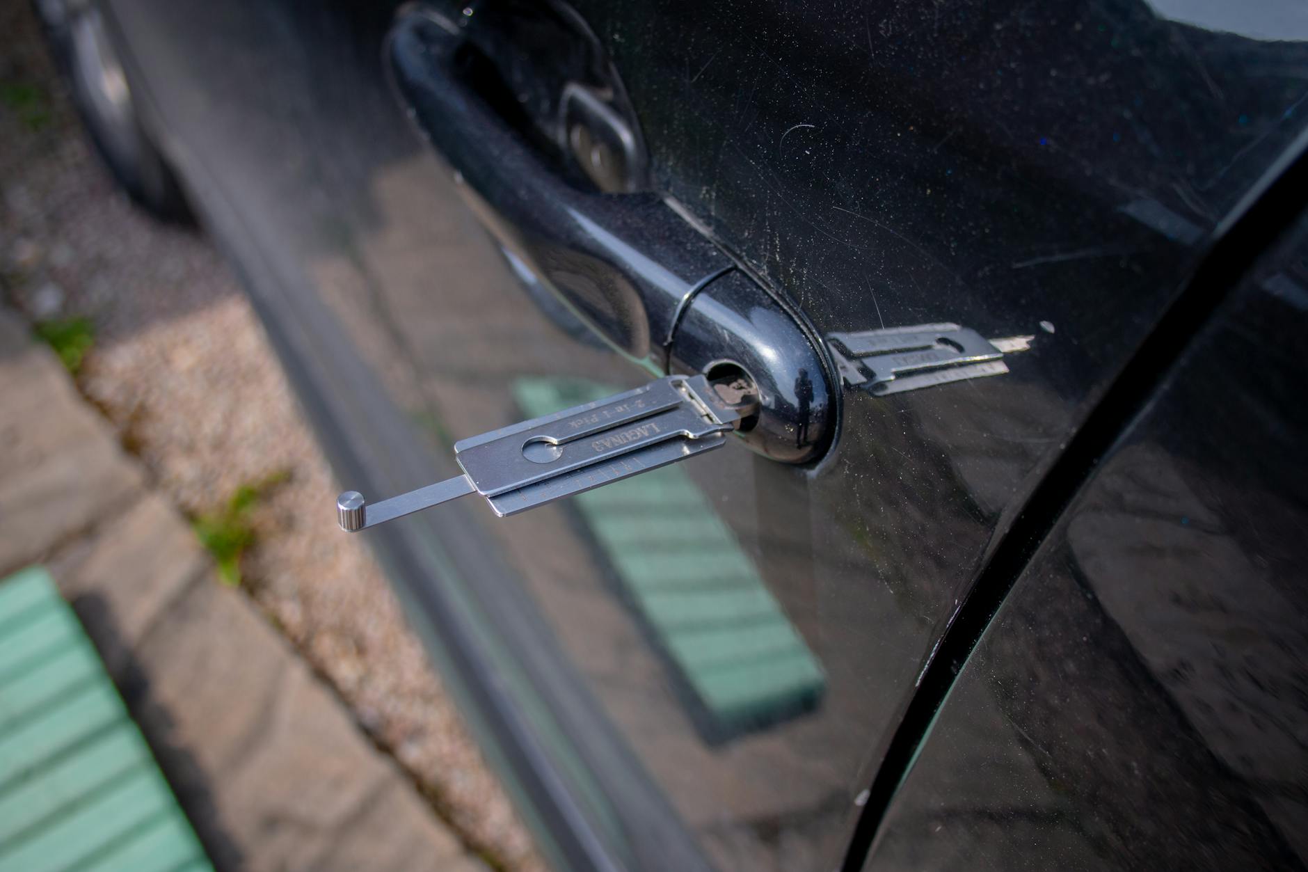 Mobile locksmith van at customer location